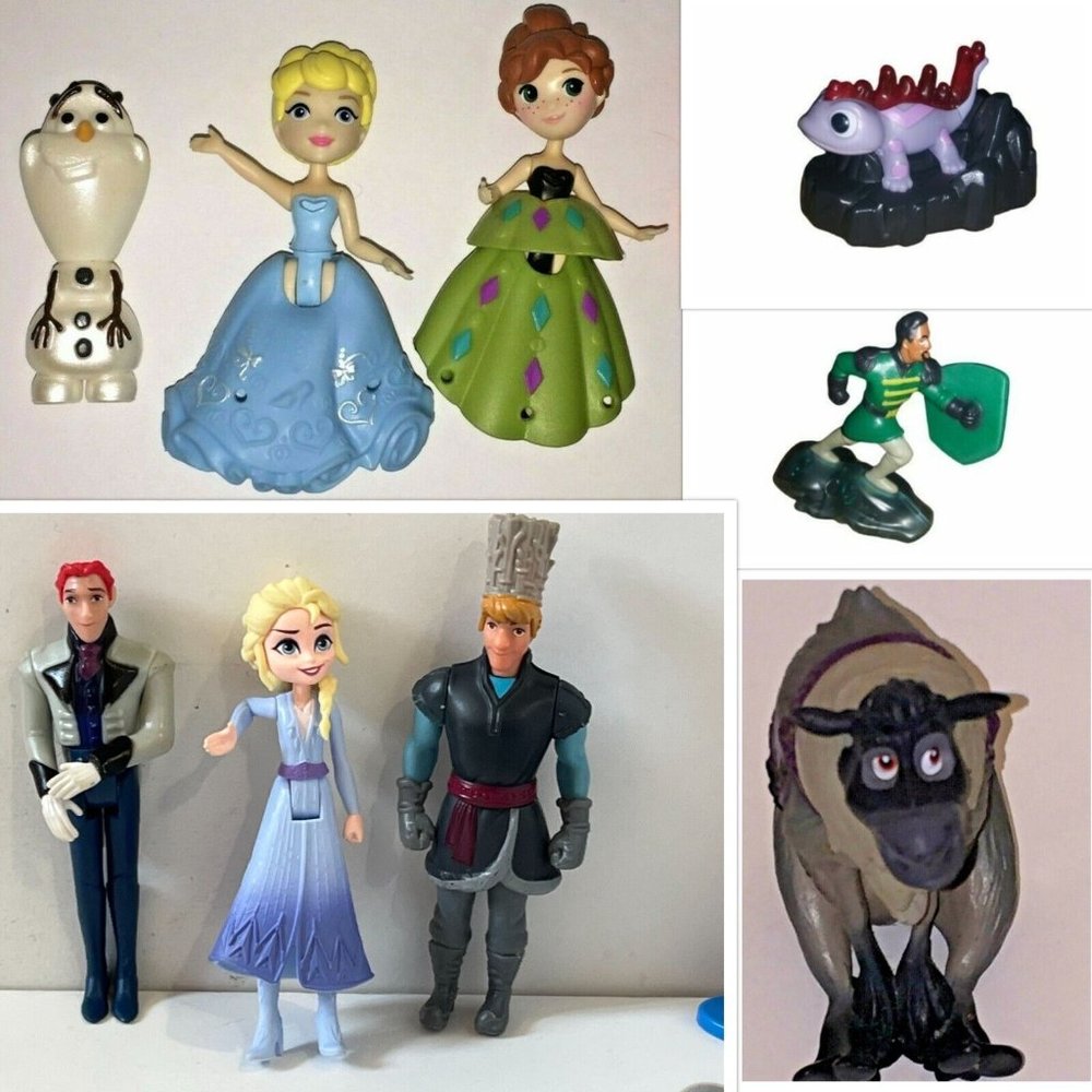 9-Disney Frozen Figure Playset Figurines Elsa Sven Reindeer Mattias & SALAMANDER